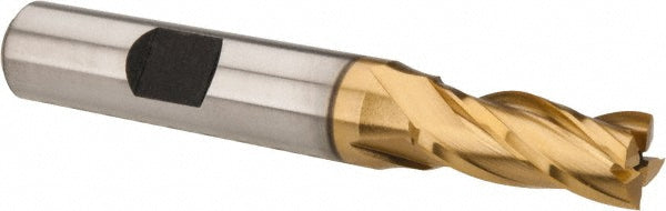 Hertel E8031020 Square End Mill 5/16'' Dia, 3/4'' LOC, 3/8'' Shank Dia, 2-1/2'' OAL, 4 Flutes, High Speed Steel