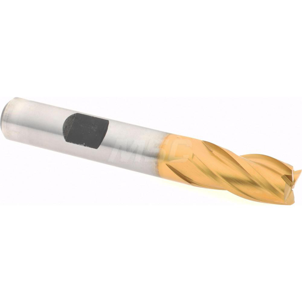 Hertel E8031024 Square End Mill 3/8'' Dia, 3/4'' LOC, 3/8'' Shank Dia, 2-1/2'' OAL, 4 Flutes, High Speed Steel