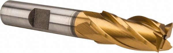 Hertel E8031901 Square End Mill 7/16'' Dia, 1'' LOC, 3/8'' Shank Dia, 2-11/16'' OAL, 4 Flutes, High Speed Steel