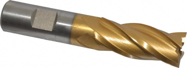 Hertel E8031052 Square End Mill 13/16'' Dia, 1-7/8'' LOC, 3/4'' Shank Dia, 4-1/8'' OAL, 4 Flutes, High Speed Steel