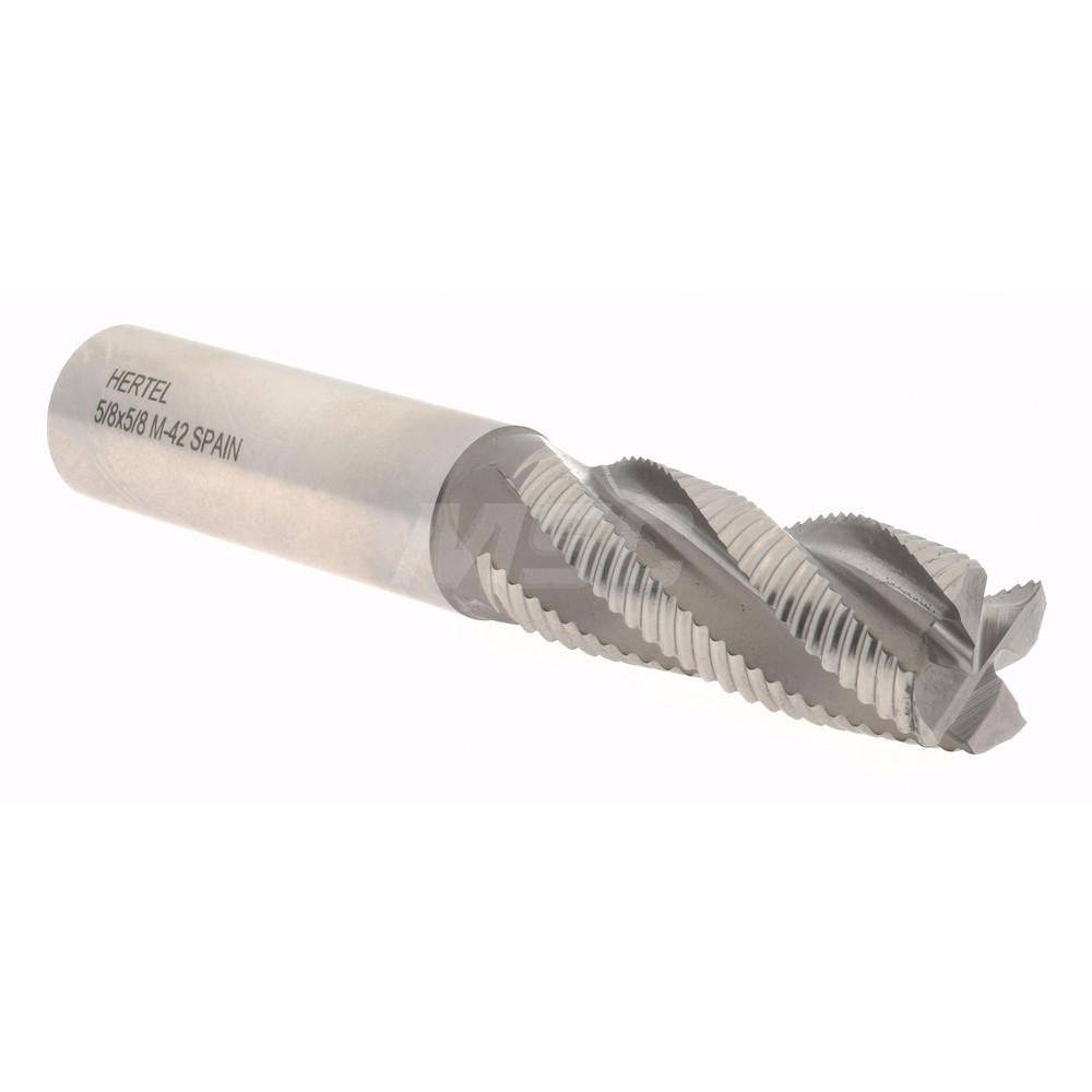 Hertel 41120528 Roughing End Mill 5/8" Dia, 4 Flute, Single End, Cobalt