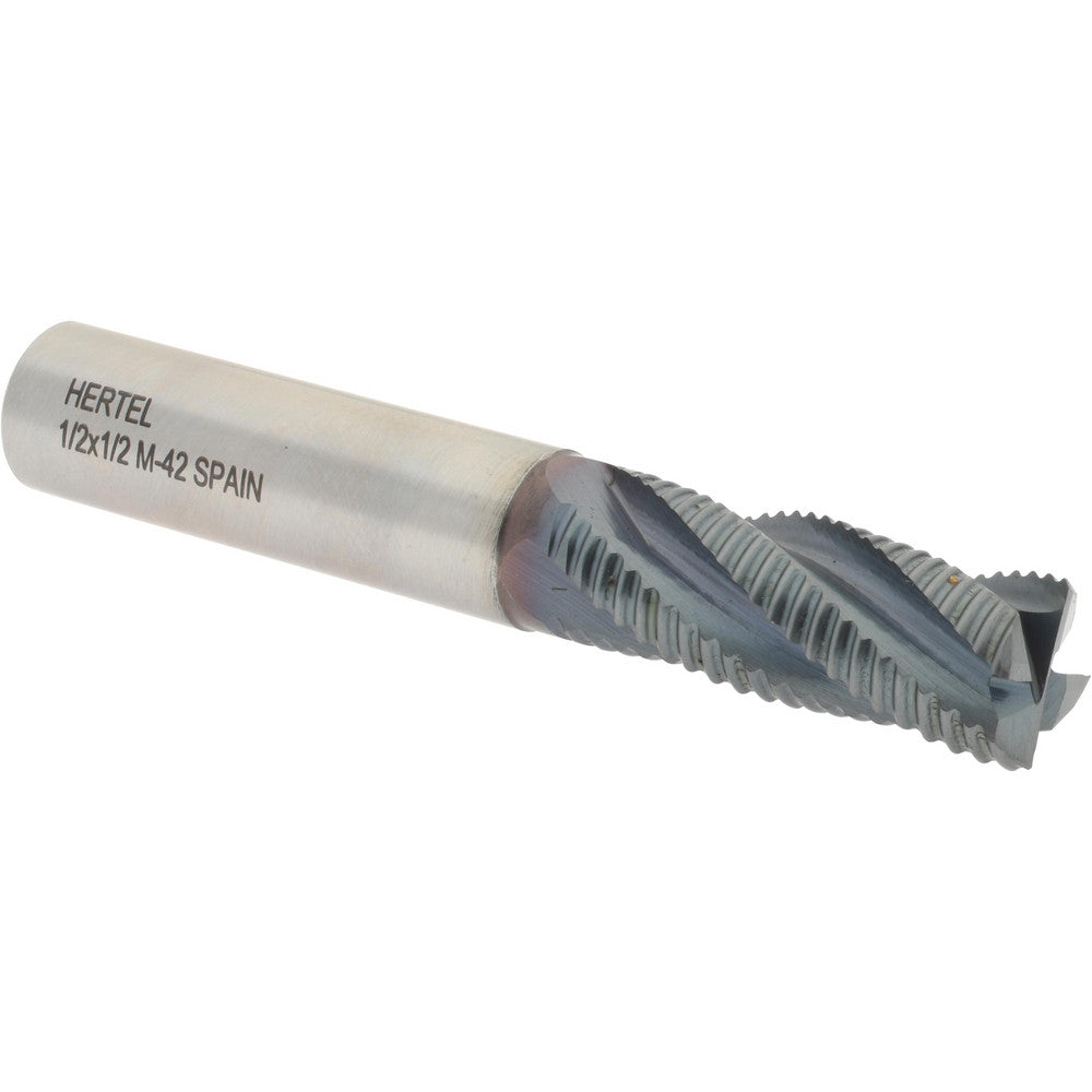 Hertel 41120734 Roughing End Mill 1/2" Dia, 4 Flute, Fine Pitch, Single End, Cobalt