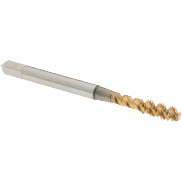 OSG 1412905 Spiral Flute Tap #8-32, UNC, 3 Flute, Bottoming Chamfer, 2B Class of Fit, High-Speed Steel, TiN Finish