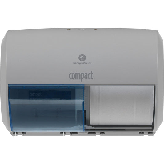 Georgia Pacific 56783A Compact 2-Roll Side-By-Side Coreless High-Capacity Toilet Paper Dispenser, Gray