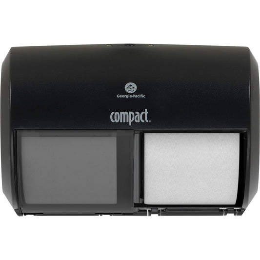 Georgia Pacific 56784A Compact 2-Roll Side-By-Side Coreless High-Capacity Toilet Paper Dispenser, Black