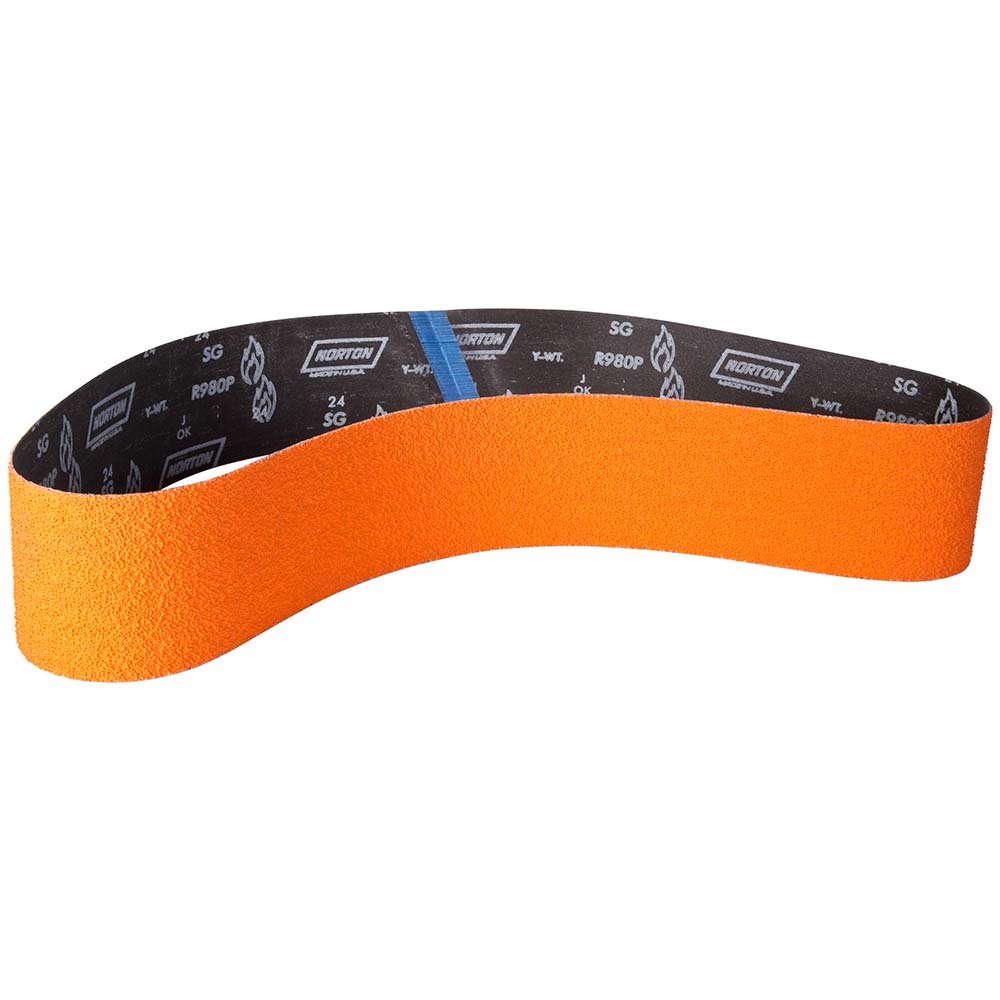 Norton 69957345298 Abrasive Belt 4" Wide, 60" Long, 36 Grit, Ceramic