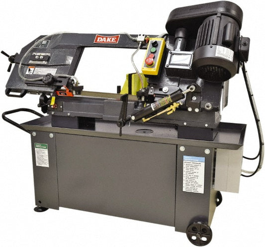 Dake 983101 9 x 12" Manual Horizontal Bandsaw 9" Max Cutting Dia, Step Pulley Drive