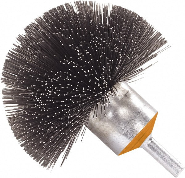 WALTER Surface Technologies 13C275 End Brushes 2" Dia, Stainless Steel, Crimped Wire
