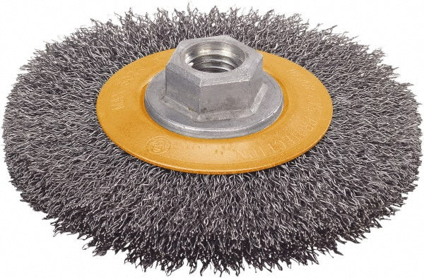 WALTER Surface Technologies 13J454 Wheel Brush 4-1/2" Wheel Dia, Crimped