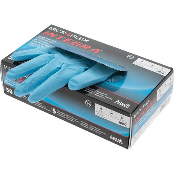 Ansell N862 Series Microflex Integra Disposable Gloves Size Medium, 6.7 mil, Uncoated-Coated Nitrile, Medical Grade, Unpowdered
