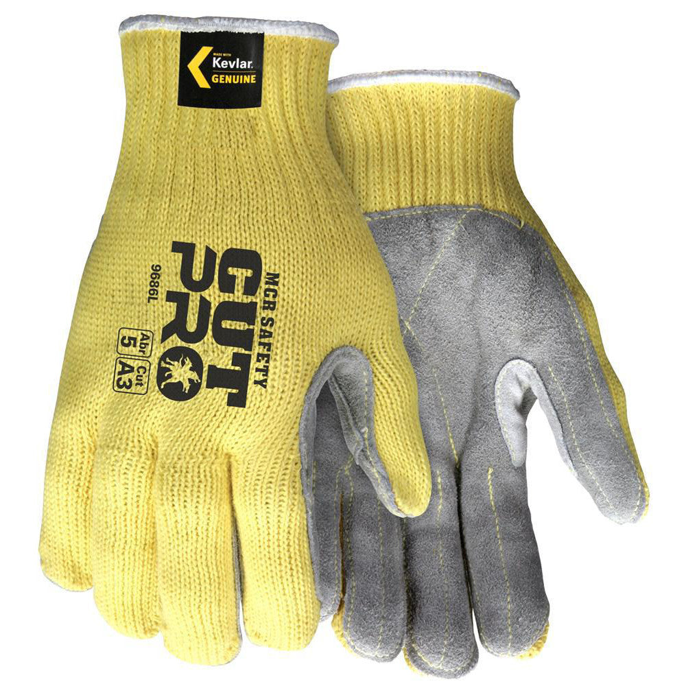 MCR Safety 9686XL Cut, Puncture & Abrasion-Resistant Gloves Grip Sharp® 9686, Size X-Large, ANSI Cut A3, ANSI Puncture 4, Leather, Kevlar