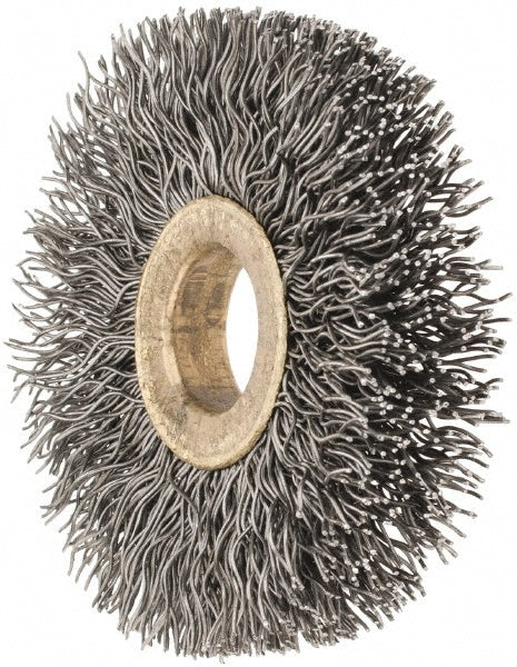 Osborn 0001103400 Wheel Brush 2" Wheel Dia, 1/4" Face Width, 0.0140" Wire Dia, Crimped