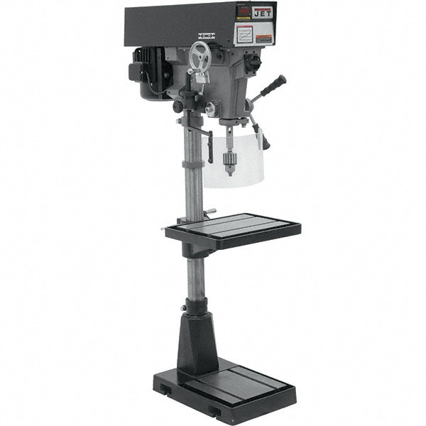 Jet 354551 15" 1 hp 220/440V 400 to 5,000 RPM Variable Speed Pulley Floor Drill Press