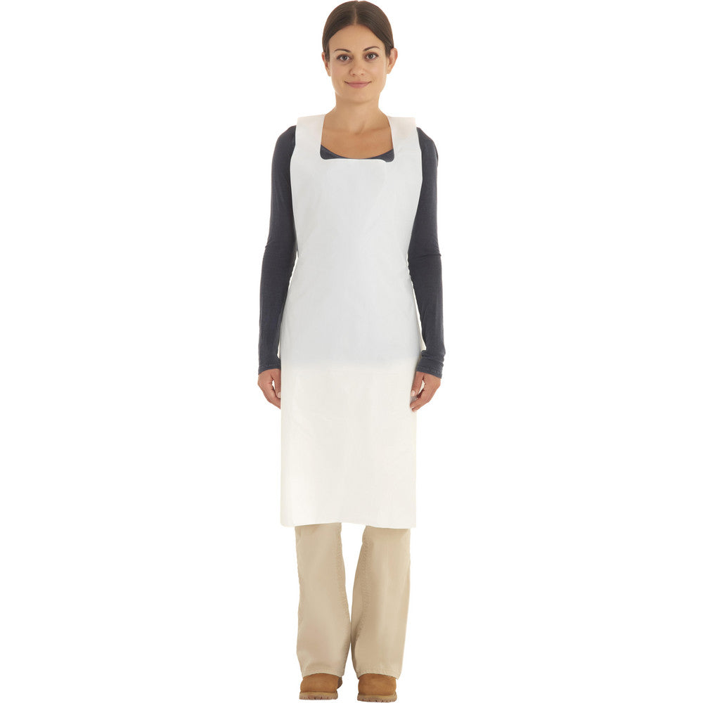 Ansell 972155 Series 54-290 Disposable & Chemical-Resistant Apron Fats & Oil-Resistant, 45" Length, 1.75 mil Thick, White