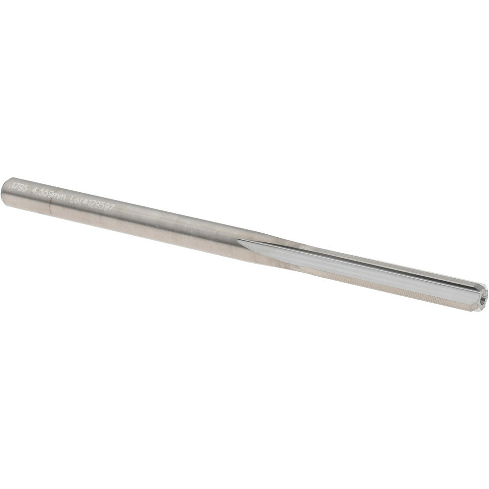 M.A. Ford 27217950 Chucking Reamer 0.1795" Dia, 2-3/4" OAL, 7/8" Flute Length, Straight Flute, Straight-Cylindrical Shank, Solid Carbide