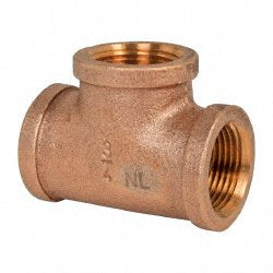 Legend Valve 310-104NL Brass Pipe Tee 3/4" Fitting, Threaded, FNPT x FNPT, Class 125, Lead Free