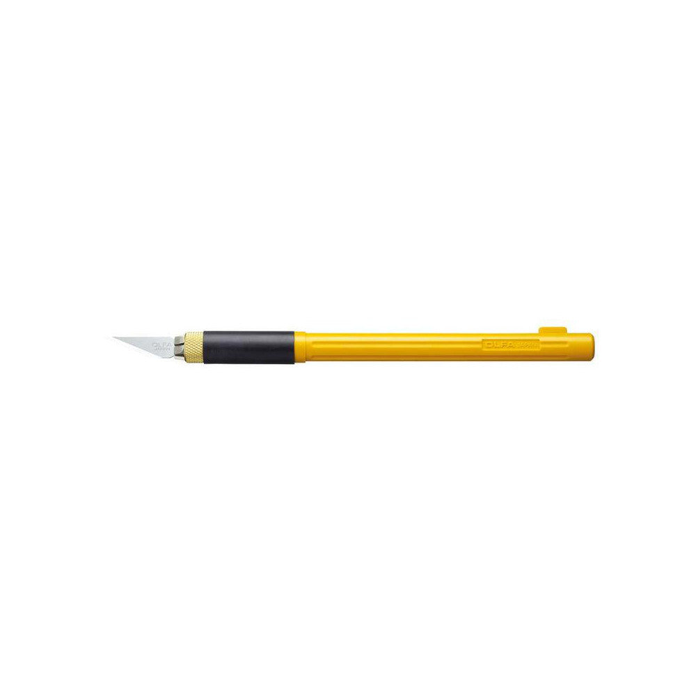 Olfa 9164 Hobby Knives Blade Type #11  Grip Texture Cushioned  Replaceable Blade MSC# 65603714 & MSC# 36452951  Features Acetone-Resistant Anti-Slip Quick-Spin Blade Change  Includes (1) Chisel KB4-F (1) Curved Carving Blade KB4-R (2) Precision KB4-S