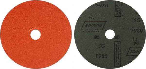 Norton 69957398014 Fiber Disc 7" Disc Dia, 7/8" Hole, 80 Grit, Ceramic