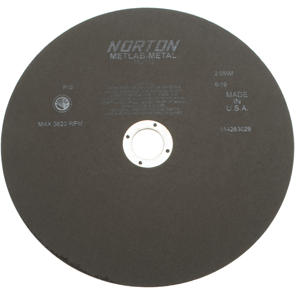 Norton 66253322151 Cutoff Wheel 12" Dia, 5/64" Thick, 1-1/4" Hole, Aluminum Oxide