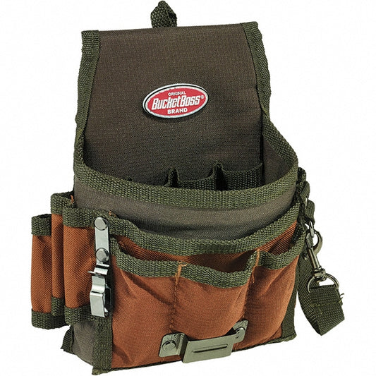 Bucket Boss 54140 Tool Pouch 9 Pockets, 8 Tool Loops, Clip for Tape Measure, Web Loop for Tape Rolls