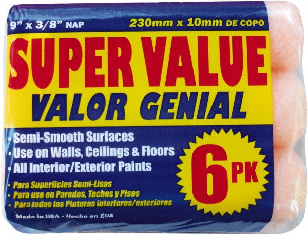Premier Paint Roller 6PK38 General Purpose Paint Roller Cover 3/8" Nap, 9" Wide
