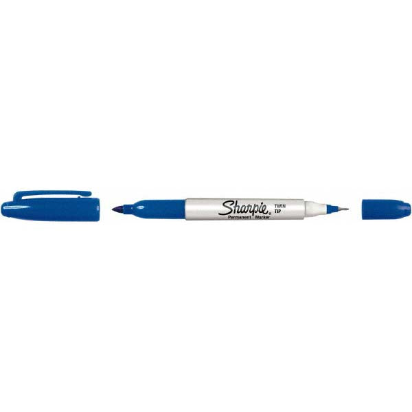 Sharpie 32003 Permanent Marker Blue, Twin Tip Fine & Ultra Fine Point