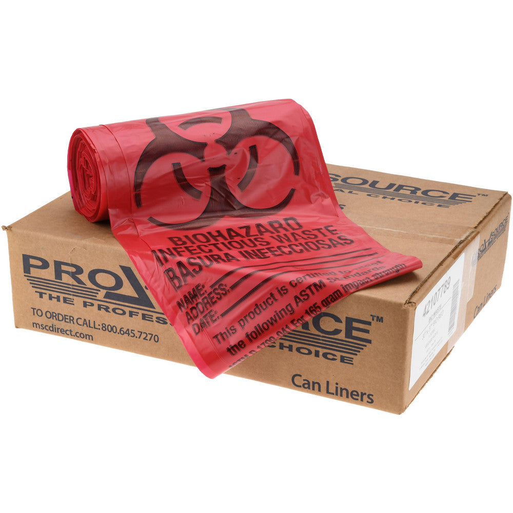 Pro-Source PSIW3037 Pack of (100) 30 Gal Capacity, Red, Hazardous Waste Bags