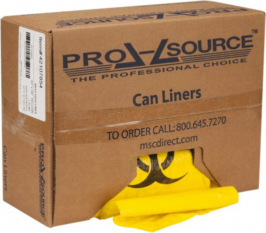 Pro-Source PSIL3339 Pack of (200) 33 Gal Capacity, Yellow, Infectious Linen Bags