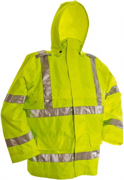 Viking D6323JG-XL Rain Jacket Size XL, ANSI/ISEA 107-2015, Green, Polyester