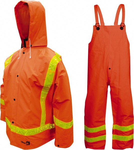 Viking 2110FR-XXL Suit with Pants Size 2XL, CSA Z96-09 Class 1, Level FR, High-Visibility Orange, Polyester & PVC