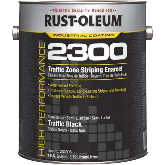 Rust-Oleum 283906 Striping & Marking Paints & Chalks Product Type Striping Paint  Color Family Black  Composition Water Based Acrylic  Color Black  Container Size 1 gal  VOC Content (g/L) 100 g/L