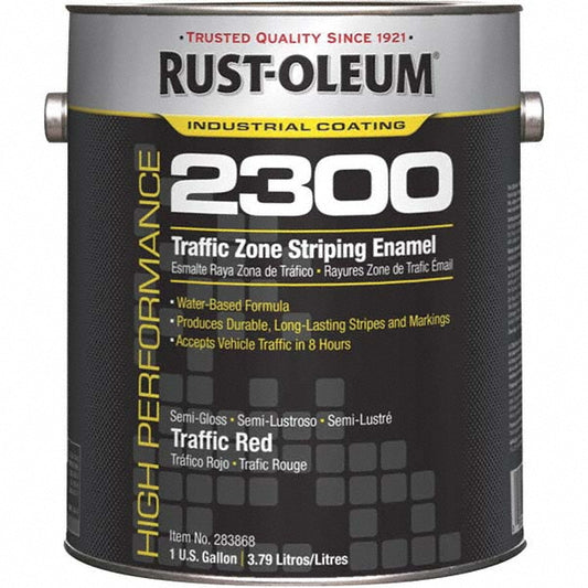 Rust-Oleum 283868 Striping & Marking Paints & Chalks Product Type Striping Paint  Color Family Red  Composition Water Based Acrylic  Color Red  Container Size 1.00 gal  VOC Content (g/L) 100 g/L