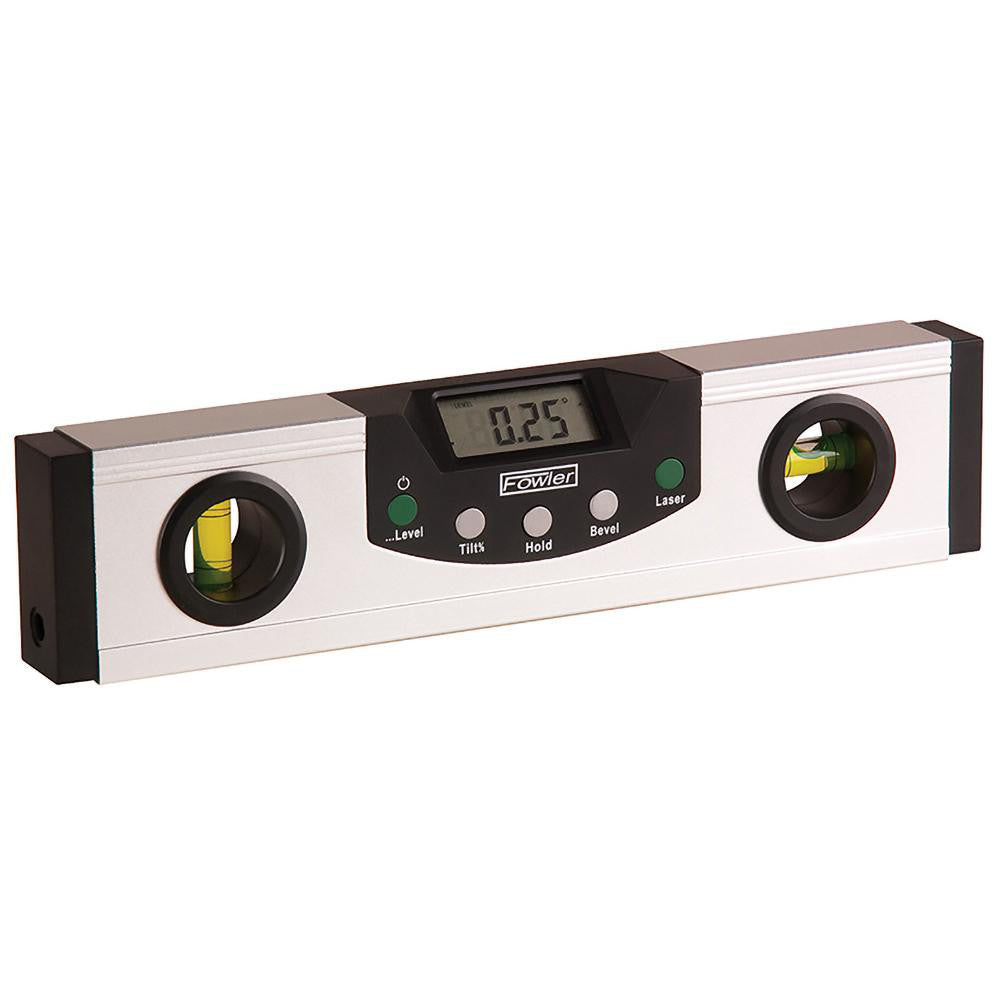 Fowler 54-440-600-0 Inclinometers Inclinometer Type Digital Level  Base Length 9.0000  Accuracy ±0.1°  Overall Height 2.25in  Includes Two-Way Level and Plumb Vials  Features Reversible Reading for Inverted Use