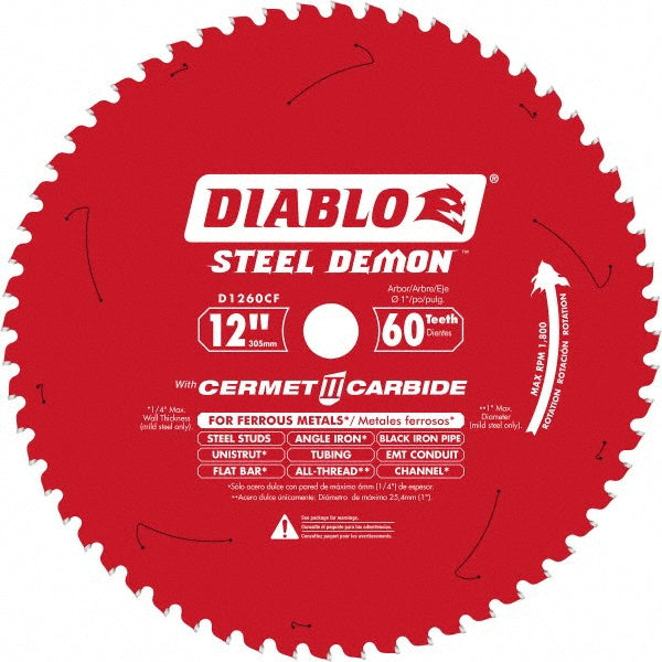 DIABLO D1260CF Wet & Dry Cut Saw Blade 12" Dia, 1" Arbor Hole, 60 Teeth
