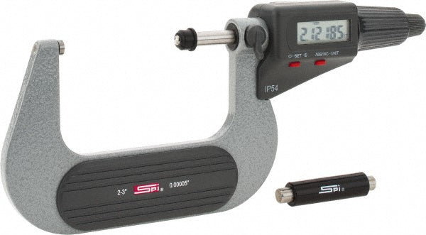 SPI MS170309049 Electronic Outside Micrometer 3" Max, Carbide-Tipped Face, IP54