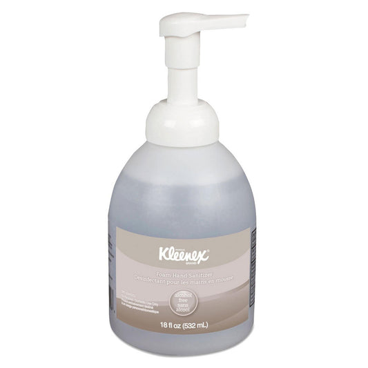 Kleenex 45827 Foam Hand Sanitizer, 18 oz. Pump Bottles, Clear, Unscented