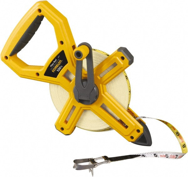 Komelon 6611 Tape Measure 100' Long, 1/2" Width, Yellow Blade