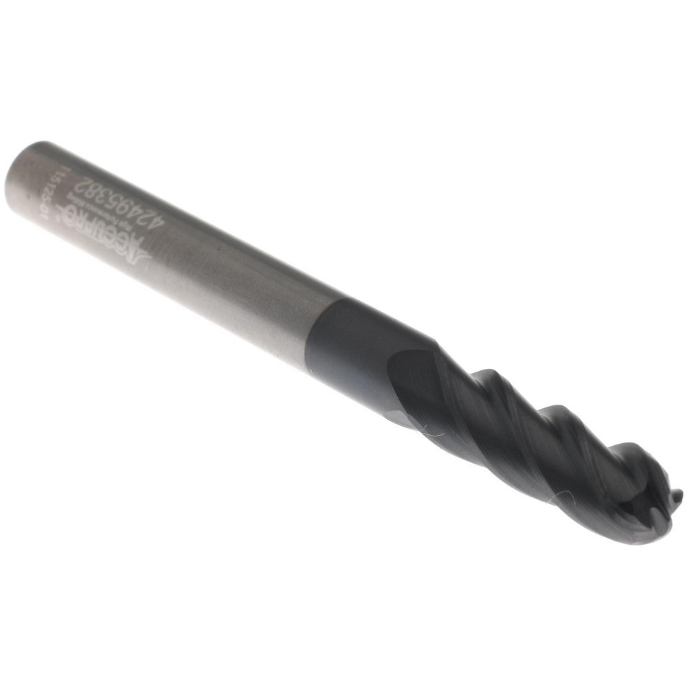 Accupro 311186 Ball End Mill 1/4" Dia, 3/4" LOC, 4 Flute, Solid Carbide