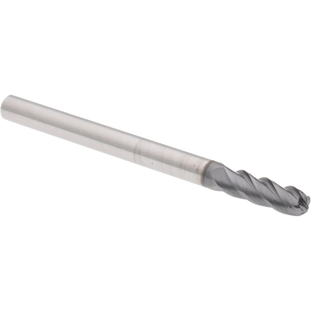 Accupro 311176 Ball End Mill 3/16" Dia, 9/16" LOC, 4 Flute, Solid Carbide