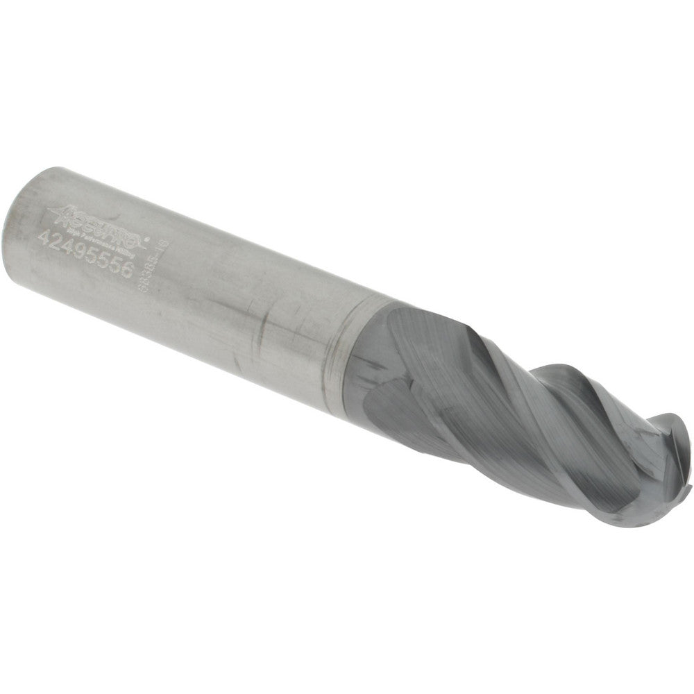 Accupro 311208 Ball End Mill 1/2" Dia, 1" LOC, 4 Flute, Solid Carbide