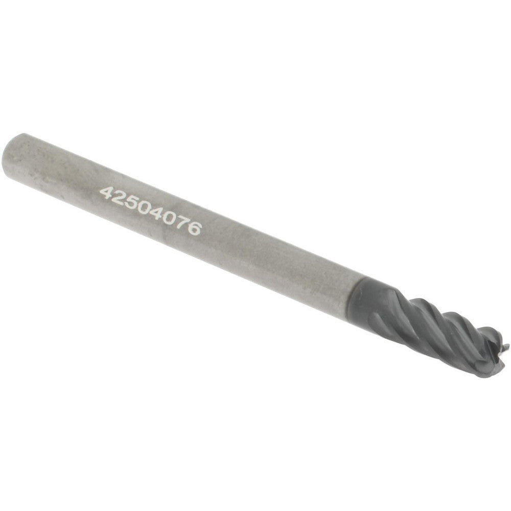 Accupro 311356 Corner Radius End Mill 1/8" Dia, 1/4" LOC, 38 deg Helix, Corner Radius End, Centercutting Series HS