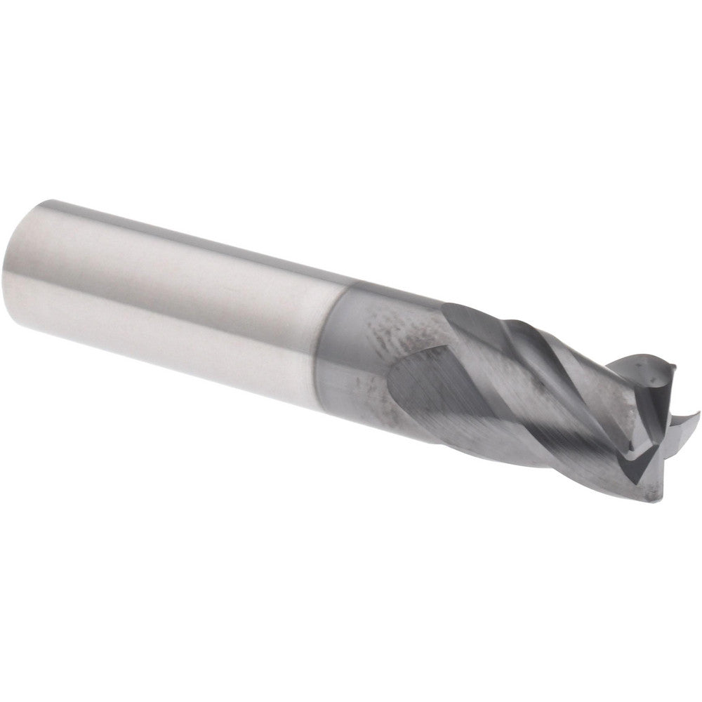 Accupro 310207 Corner Radius End Mill 3/8" Dia, 1/2" LOC, 38 deg Helix, Corner Radius End, Centercutting Series HS