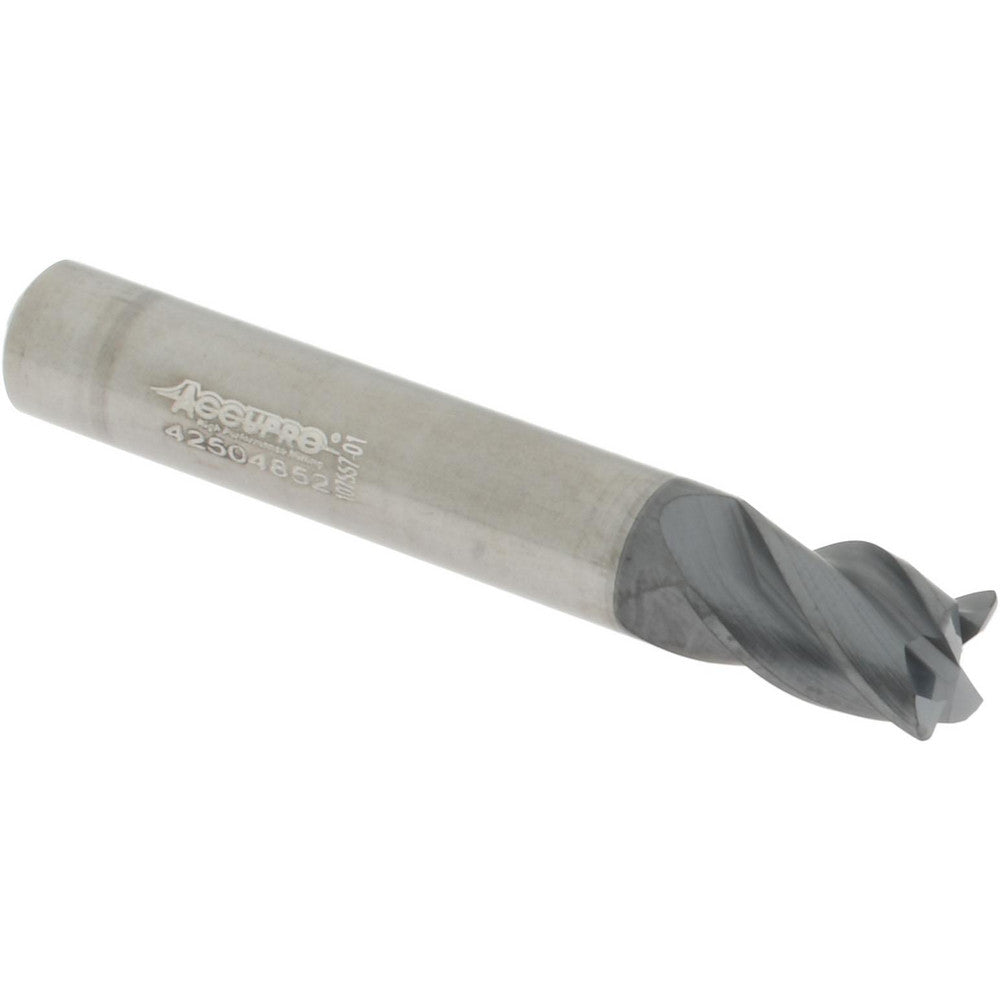 Accupro 310160 Corner Radius End Mill 5/16" Dia, 5/16" LOC, 38 deg Helix, Corner Radius End, Centercutting Series HS