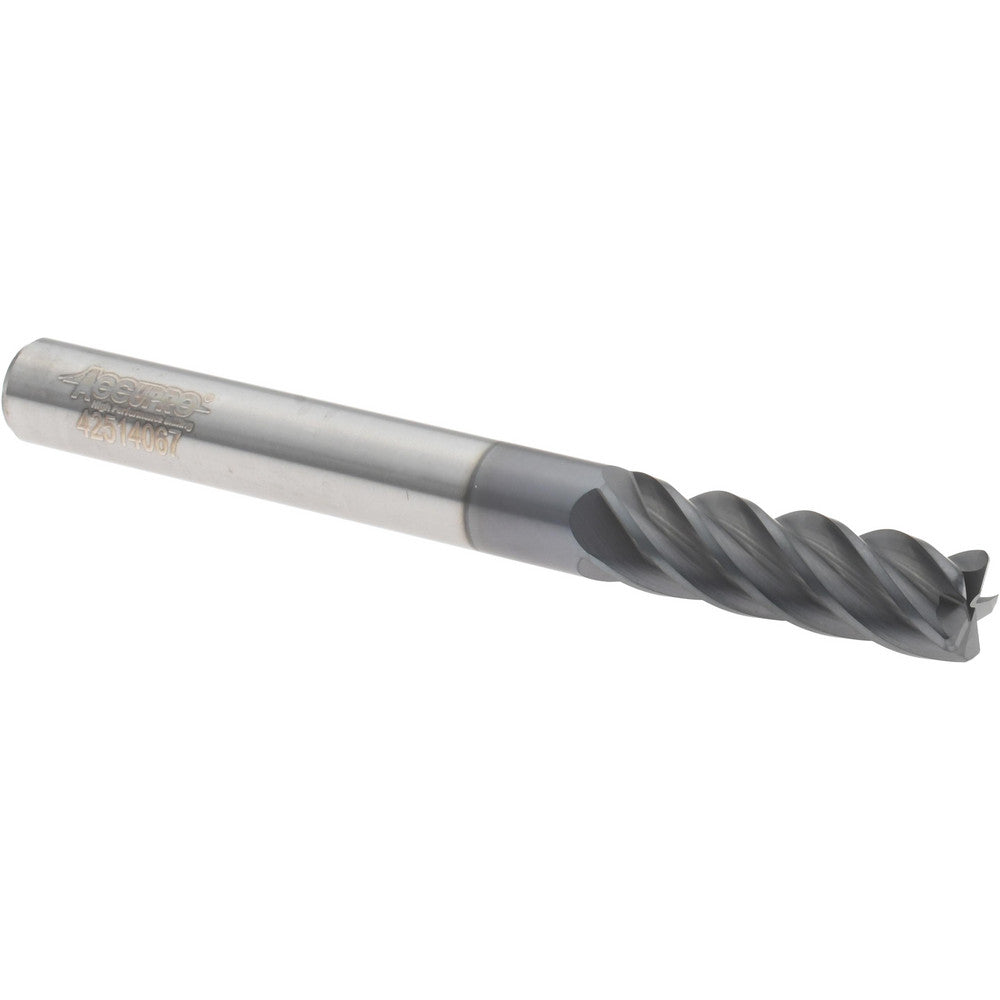 Accupro 311514 Corner Radius End Mill 5/16" Dia, 1" LOC, 38 deg Helix, Corner Radius End, Centercutting Series HS