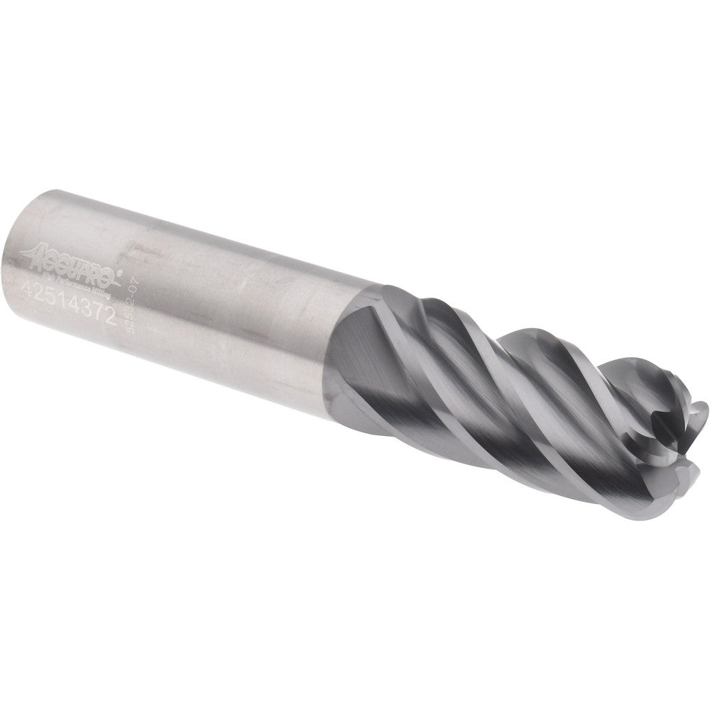 Accupro 95169889 Corner Radius End Mill 3/4" Dia, 1-5/8" LOC, 38 deg Helix, Corner Radius End, Centercutting Series HS