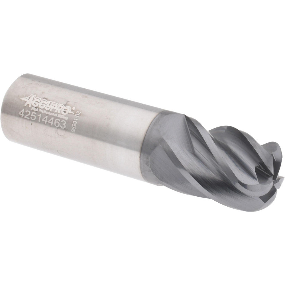 Accupro 311780 Corner Radius End Mill 3/4" Dia, 1" LOC, 38 deg Helix, Corner Radius End, Centercutting Series HS