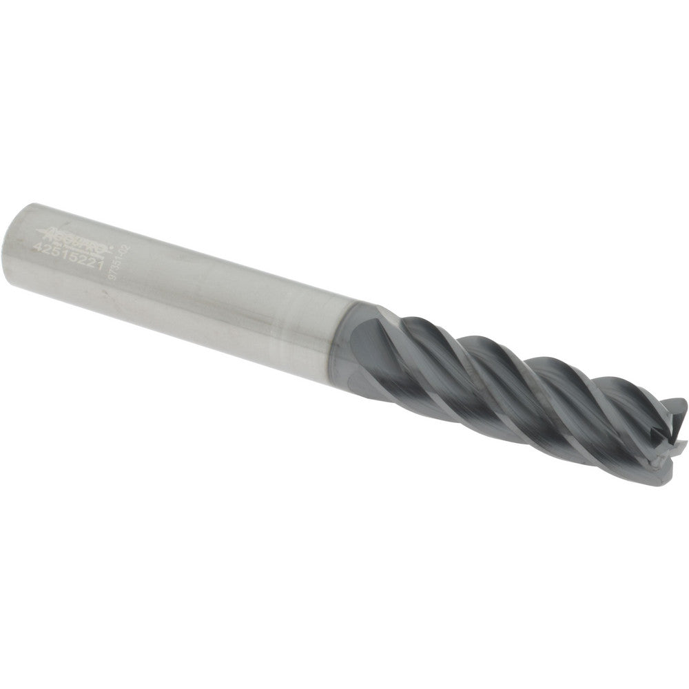 Accupro 311660 Corner Radius End Mill 1/2" Dia, 1-5/8" LOC, 38 deg Helix, Corner Radius End, Centercutting Series HS