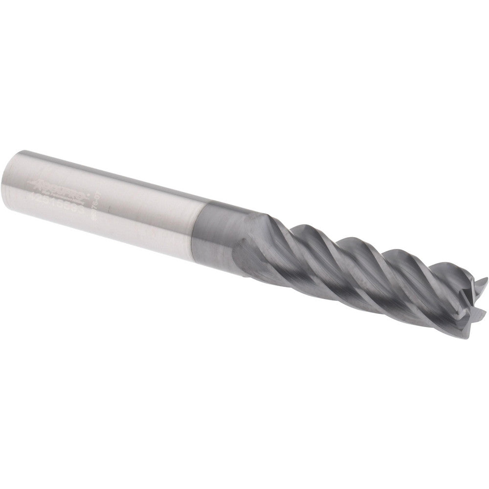Accupro 311566 Corner Radius End Mill 3/8" Dia, 1-1/4" LOC, 38 deg Helix, Corner Radius End, Centercutting Series HS