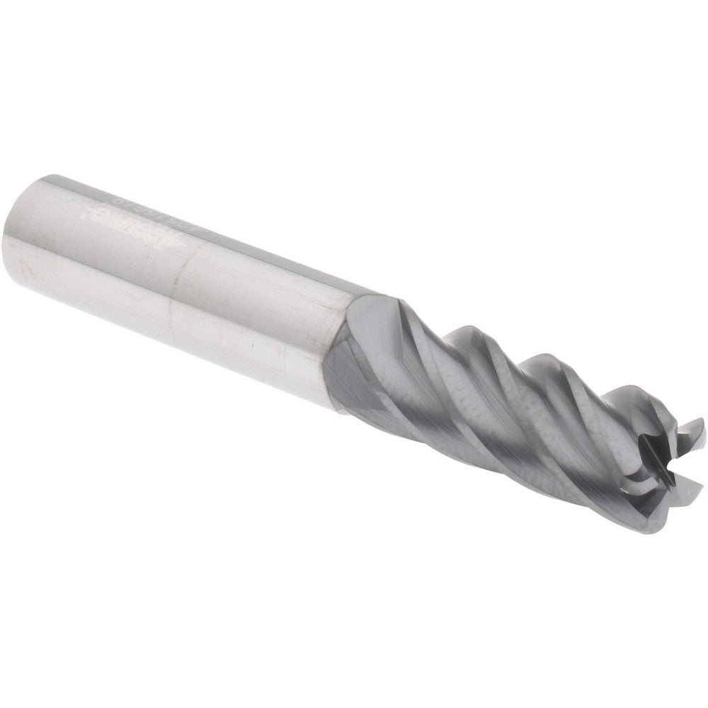 Accupro 311553 Corner Radius End Mill 3/8" Dia, 1" LOC, 38 deg Helix, Corner Radius End, Centercutting Series HS