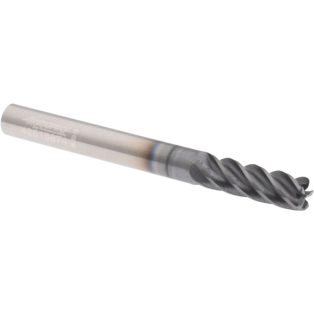 Accupro 311440 Corner Radius End Mill 1/4" Dia, 3/4" LOC, 38 deg Helix, Corner Radius End, Centercutting Series HS